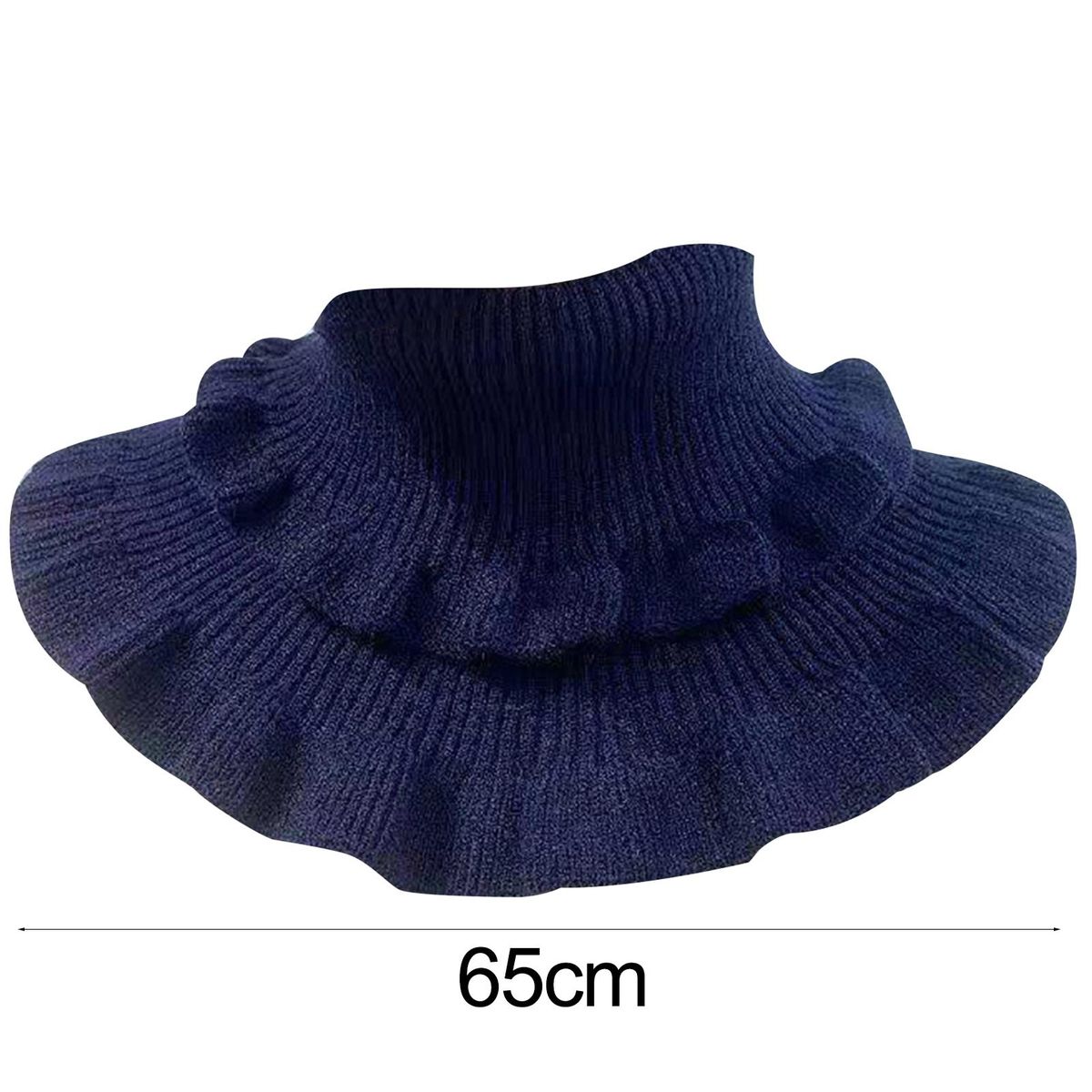 Autumn Winter Women Fake Collar Ruffles Turtleneck-Yellow