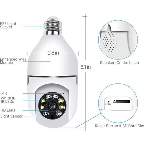 1080P E27 WiFi IP PTZ Surveillance Camera