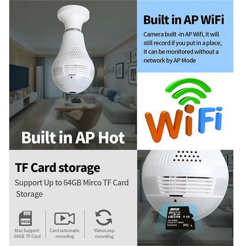 CCTV 1080P Wifi 360 Degree Fisheye Panoramic IP Video Surveillance Camera