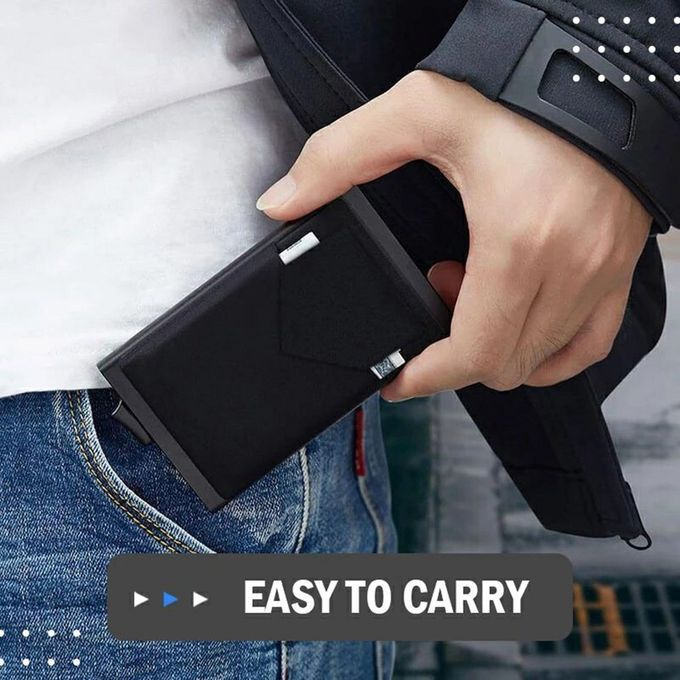 ID  Ard Male Wallet Pa Kage Aluminum   Prote Tive  Lothing Storage Bag-black-95*65*8mm