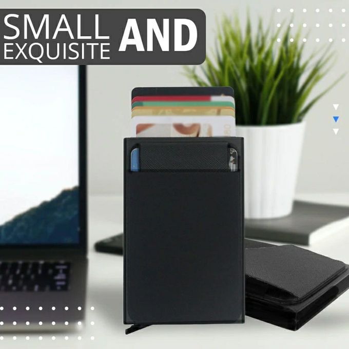 ID  Ard Male Wallet Pa Kage Aluminum   Prote Tive  Lothing Storage Bag-black-95*65*8mm