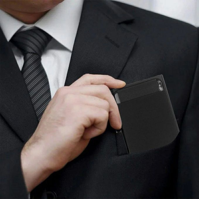 ID  Ard Male Wallet Pa Kage Aluminum   Prote Tive  Lothing Storage Bag-black-95*65*8mm