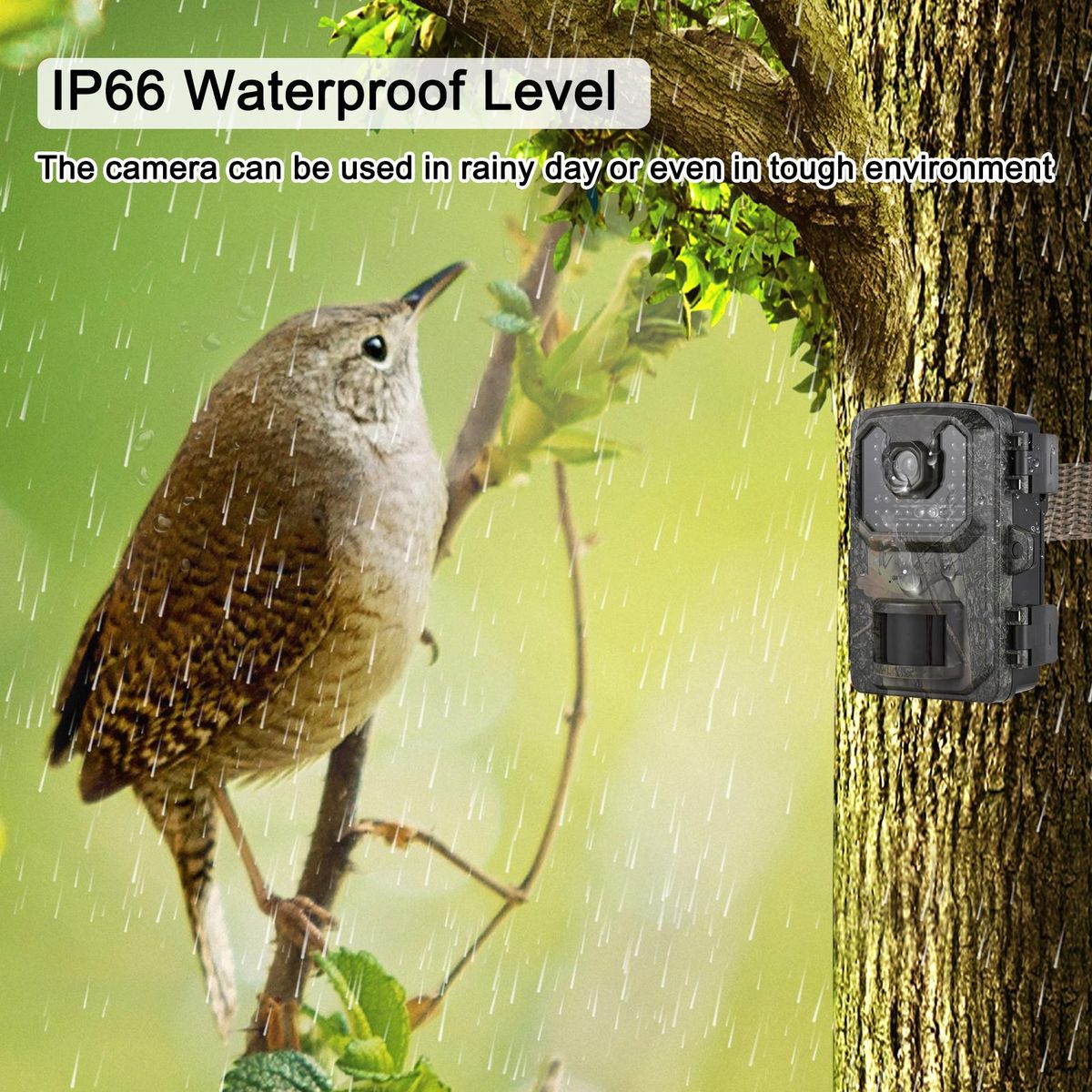 4K Trail Camera 16MP Wildlife Scouting Camera Tracking Camera with 2.0 Inch TFT Color Screen 0.5s Trigger Time Supports Infrared Night Vision Motion Activated IP66 Waterproof