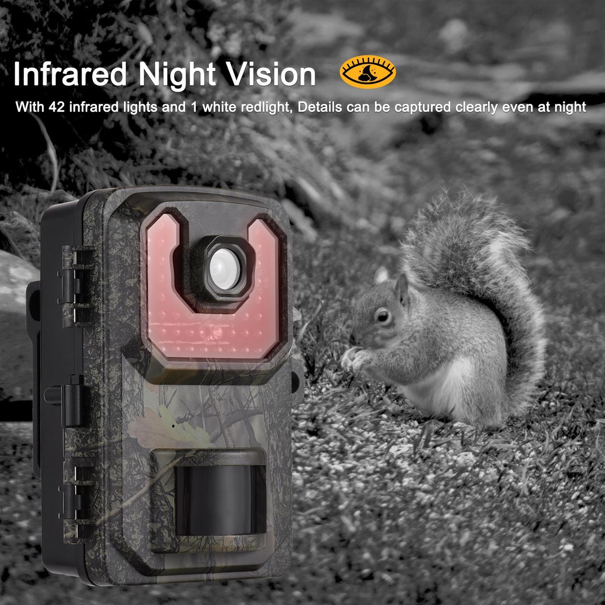 4K Trail Camera 16MP Wildlife Scouting Camera Tracking Camera with 2.0 Inch TFT Color Screen 0.5s Trigger Time Supports Infrared Night Vision Motion Activated IP66 Waterproof