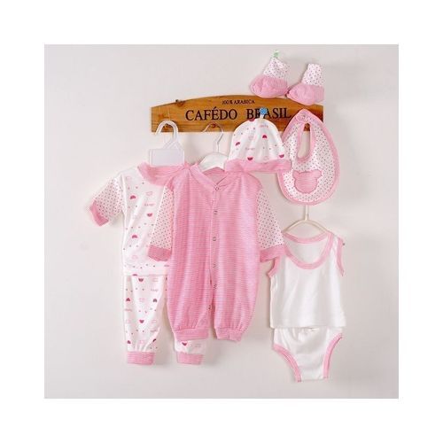 8pcs Cotton Clothes Set For Newborn Babies - Pink