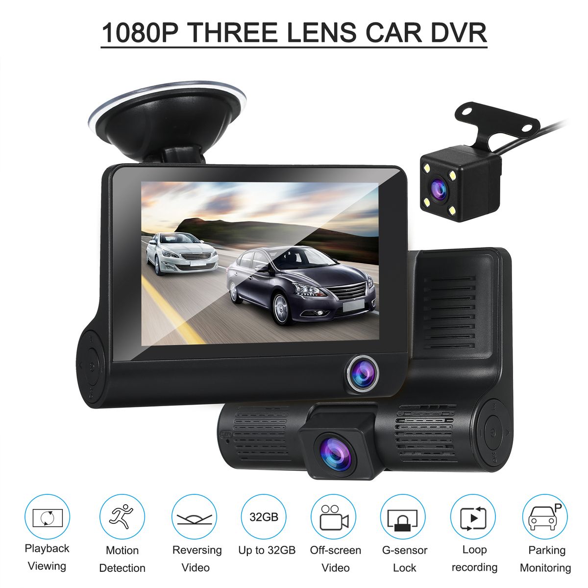 Driving Recorder 1080P Full HD Front And Rear Dual Dash Cam 8G-32G