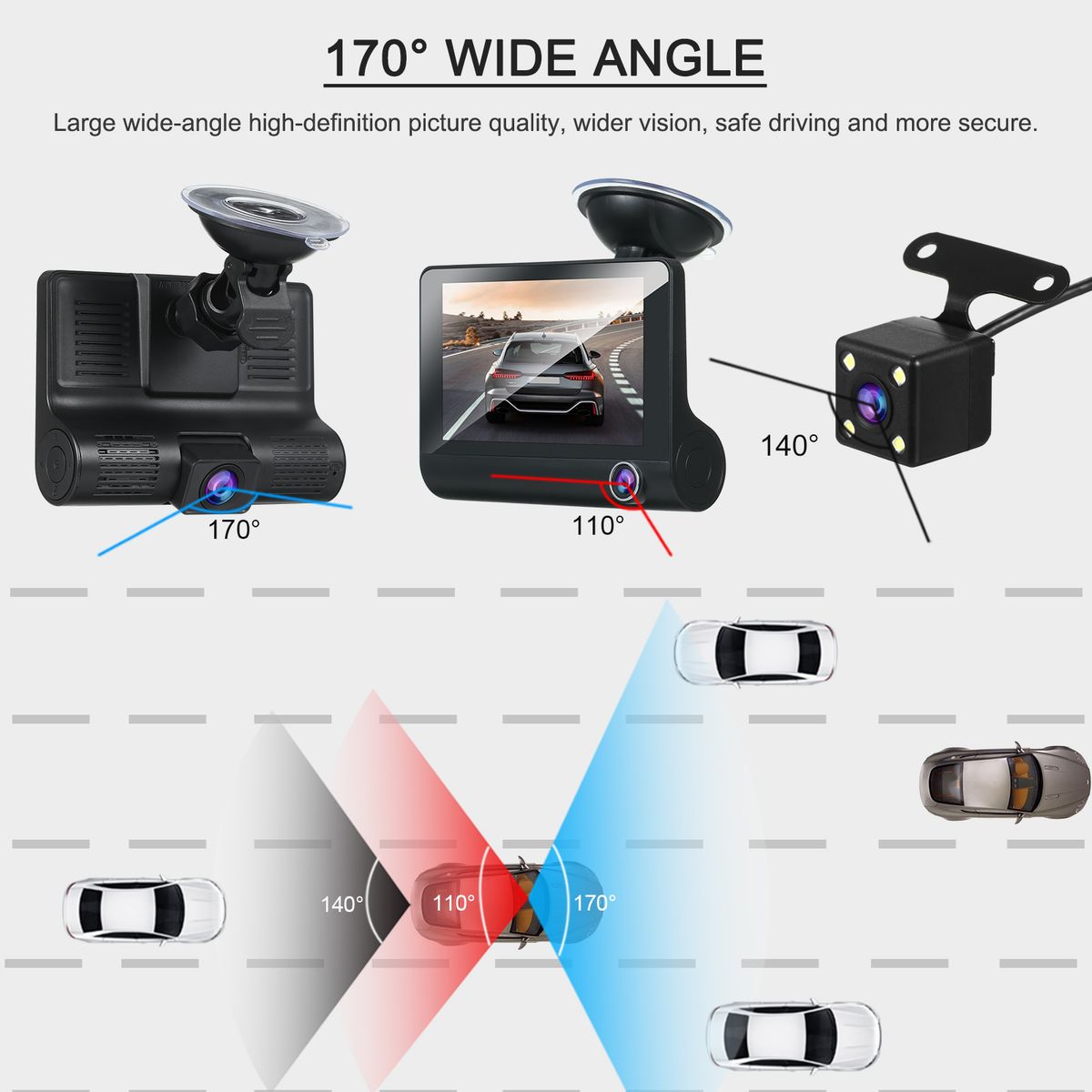 Driving Recorder 1080P Full HD Front And Rear Dual Dash Cam 8G-32G