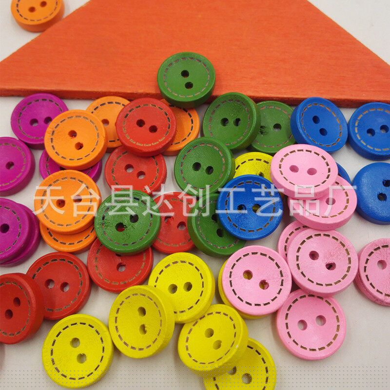 100Pcs Wooden Sewing Buttons Round Two Hole Knitting Sewing DIY Materials 32L=20.0 MM