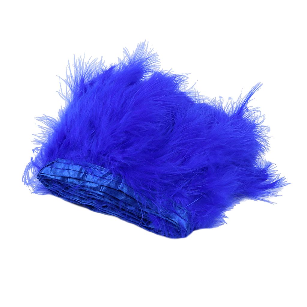 2mx12 - 16cm Turkey Marabou Feather Fringe Trims Ribbons Royalblue