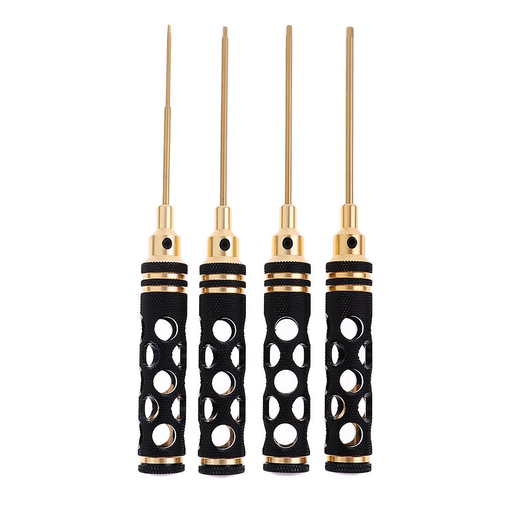 4pcs Carbon Steel Screw Driver 1.5/2.0/2.5/3.0 Black And