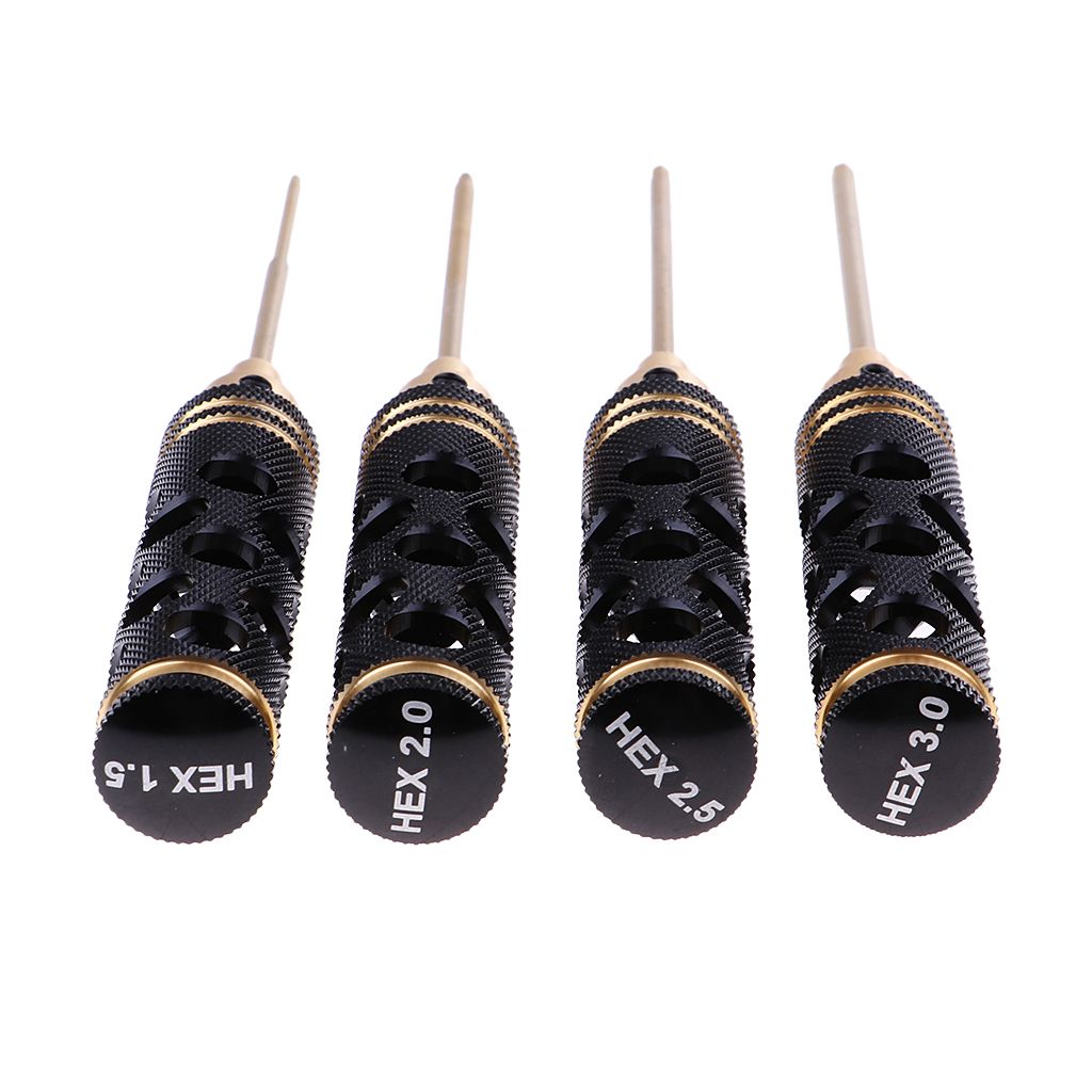4pcs Carbon Steel Screw Driver 1.5/2.0/2.5/3.0 Black And