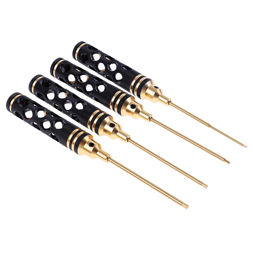 4pcs Carbon Steel Screw Driver 1.5/2.0/2.5/3.0 Black And