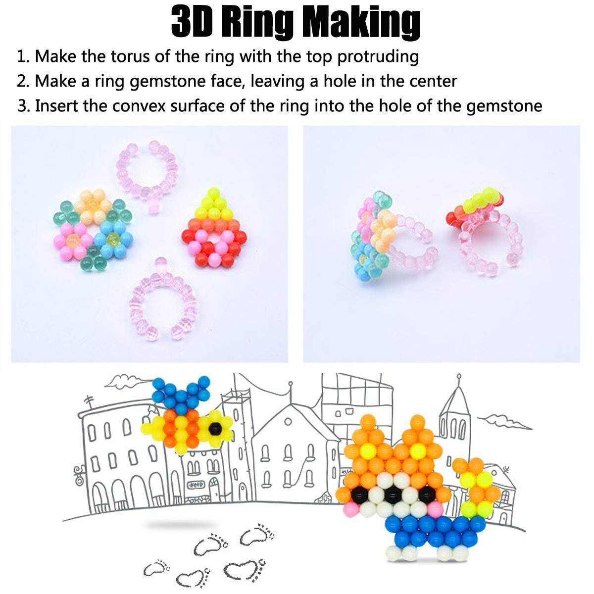 6500Pcs 30 Aqua Refill Water Fuse Jigsaw Beads Art DIY Craft Toys Kid Gift