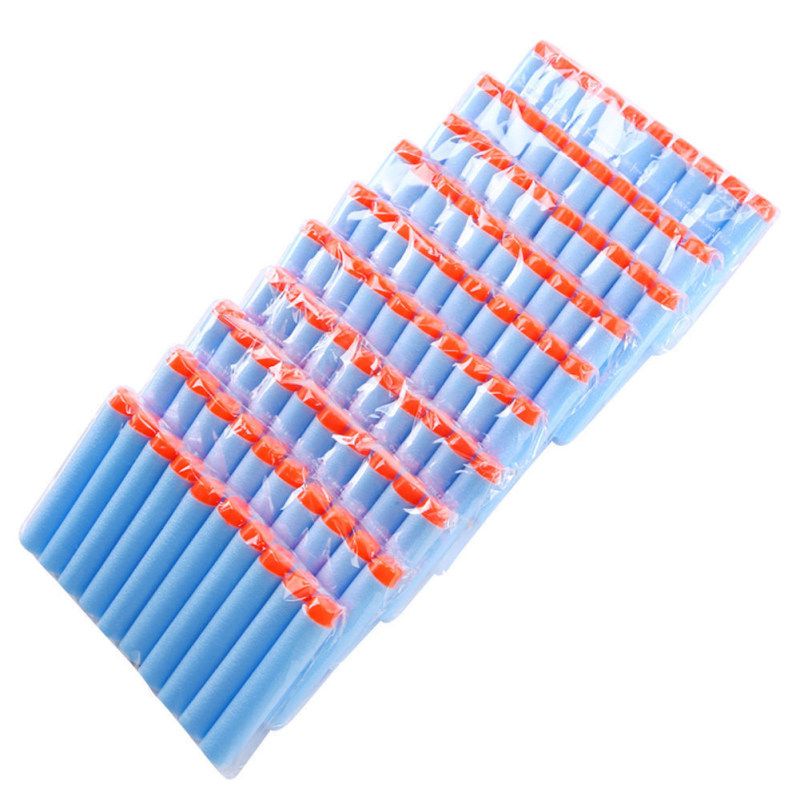 100Pcs Universal 7.2cm Round Head EVA Bullet Darts-Sky Blue