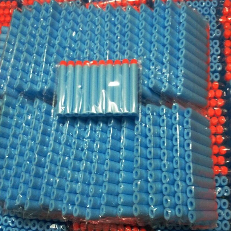 100Pcs Universal 7.2cm Round Head EVA Bullet Darts-Sky Blue