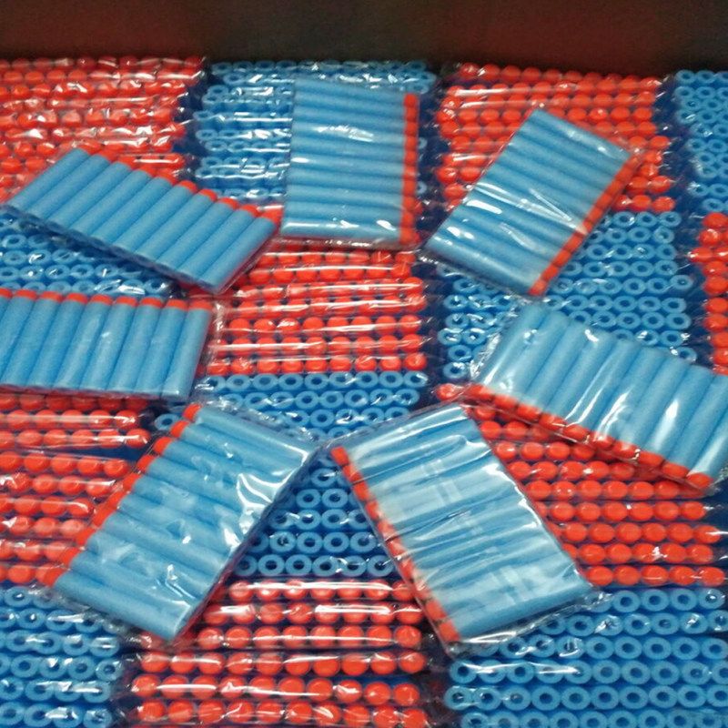 100Pcs Universal 7.2cm Round Head EVA Bullet Darts-Sky Blue
