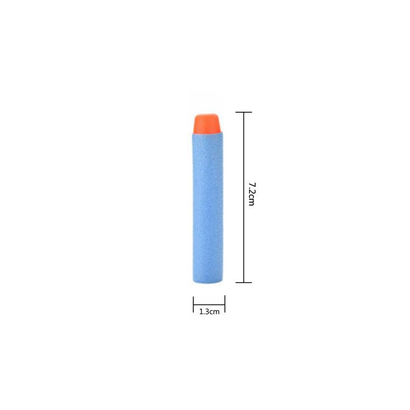 100Pcs Universal 7.2cm Round Head EVA Bullet Darts-Sky Blue
