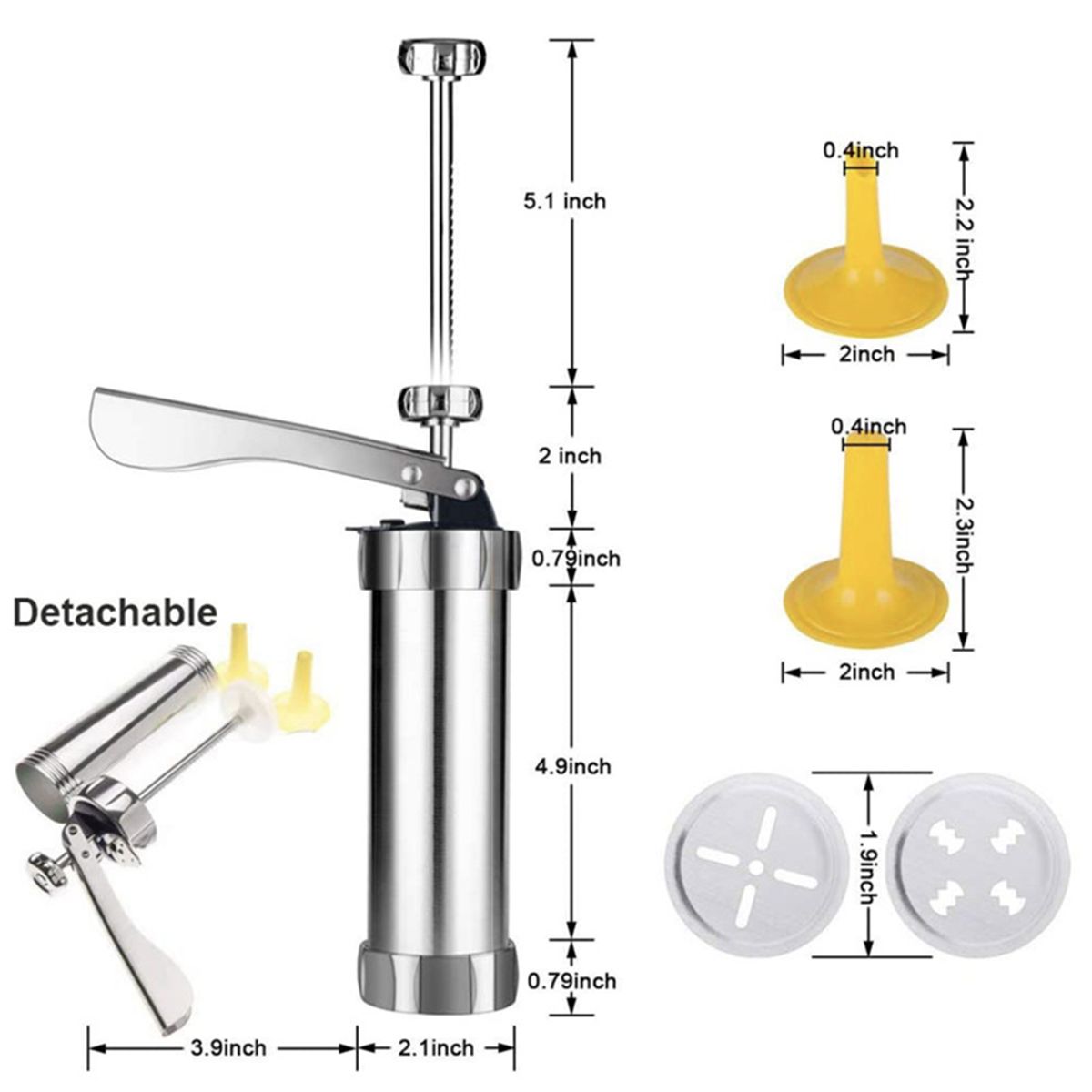Cookie Press Gun Kit Pastry Press Set With 20 Discs And 4