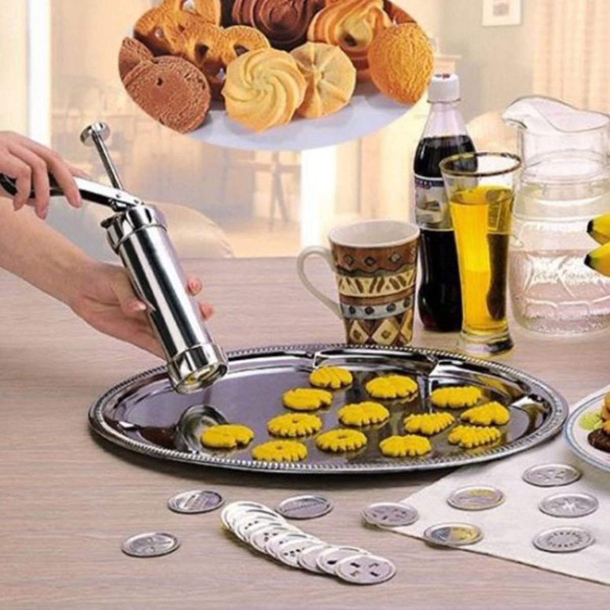 Cookie Press Gun Kit Pastry Press Set With 20 Discs And 4