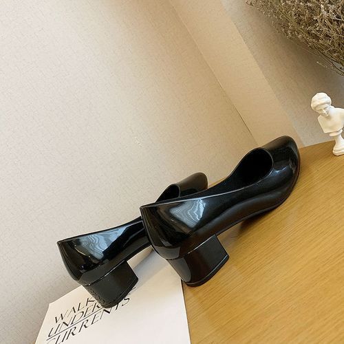Women's Formal Shoes Mid Heel PU Leather Shoes Lady Pumps
