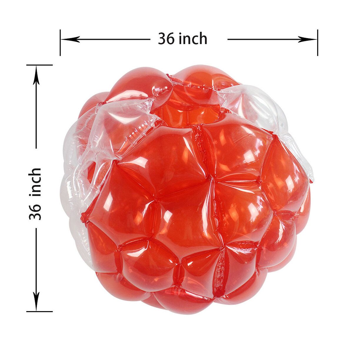 60x90cm PVC Inflatable Bouncing Ball Outdoor Bubble Soccer Ball Games 90cm-Red+transparent