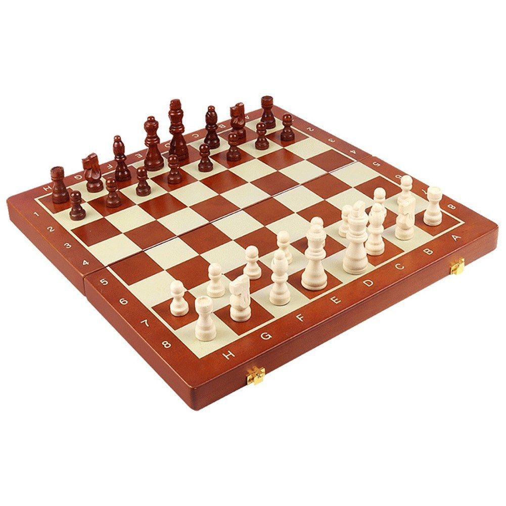 Magnetic Wooden Chess Board Set Portable 15.6x15.6 Inch