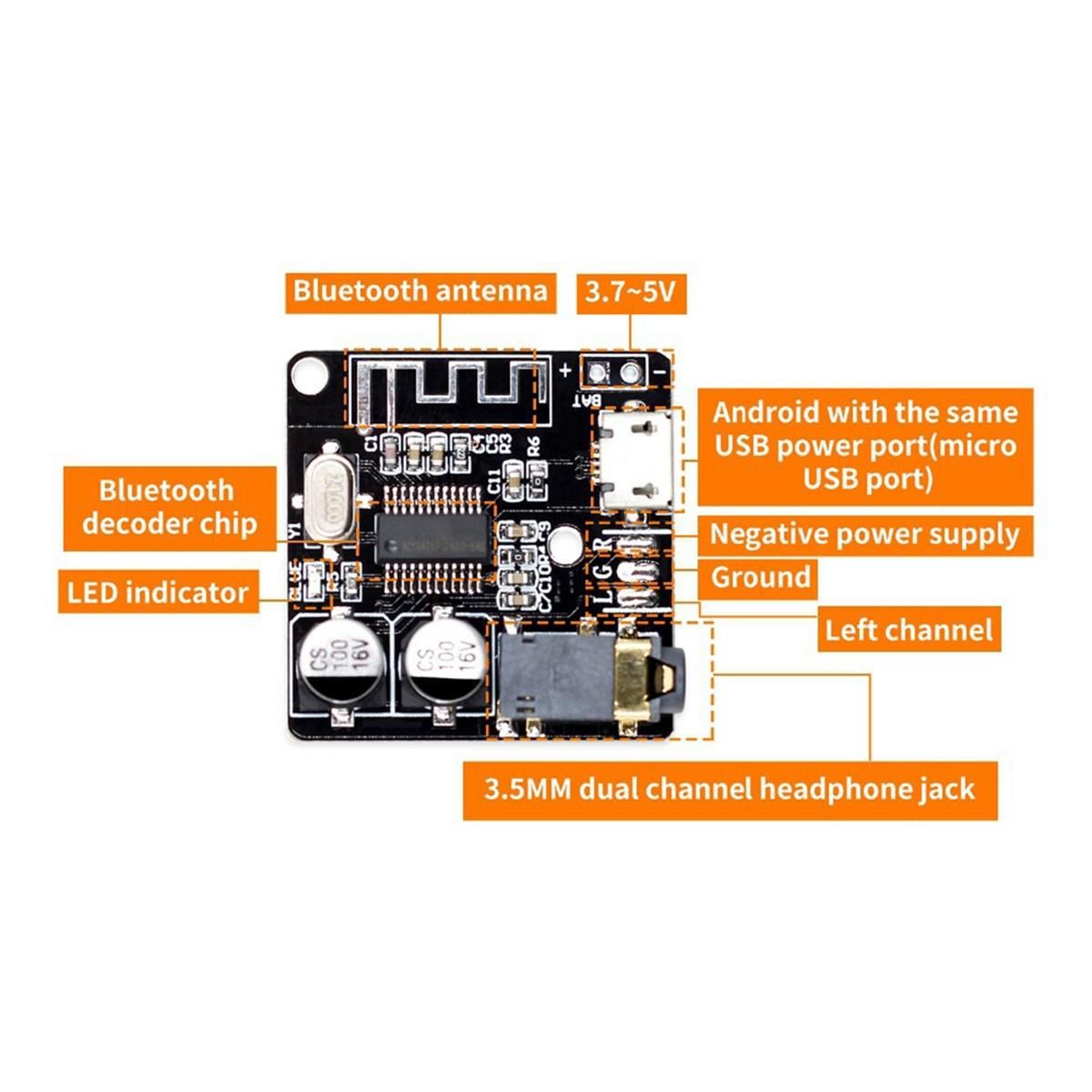 BT5.0 Audio Receiver MP3 Bluetooth Decoder