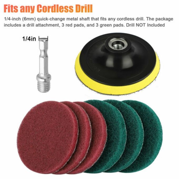 7Pcs Drill Brush Attachment Set Scrubber Cleaning Kit