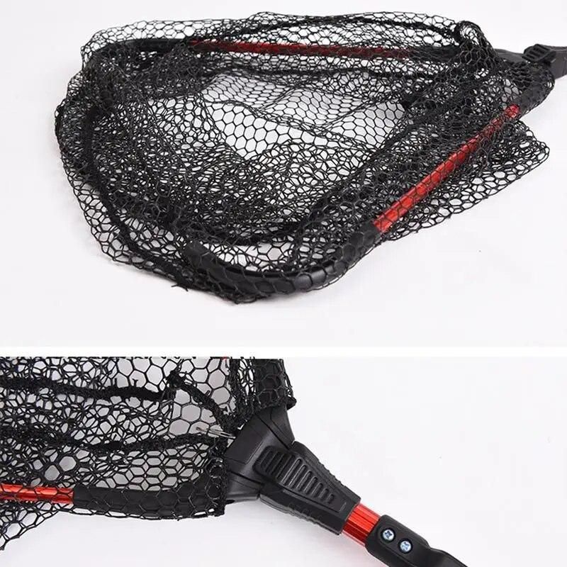 80cm Aluminum Alloy Retractable Fishing Net Telescoping Foldable Landing Net Pole Folding Landing Net For Fly Fishing