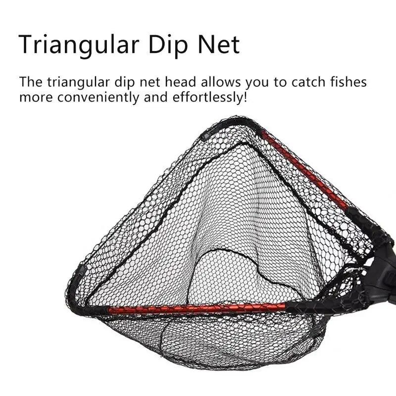 80cm Aluminum Alloy Retractable Fishing Net Telescoping Foldable Landing Net Pole Folding Landing Net For Fly Fishing