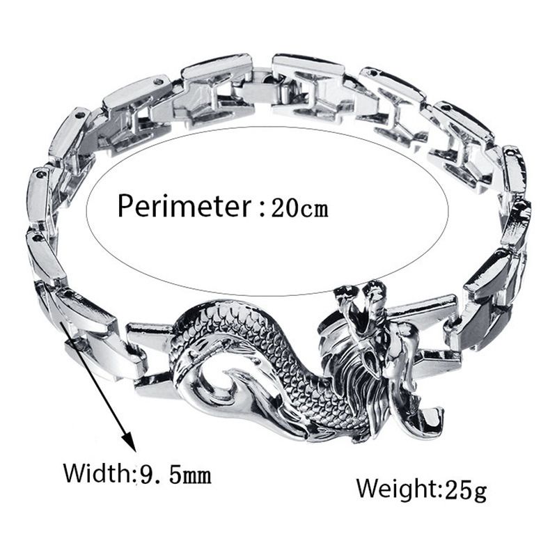 Mens Hip Hop Bracelet Steel Dragon Link Chain Jewelry