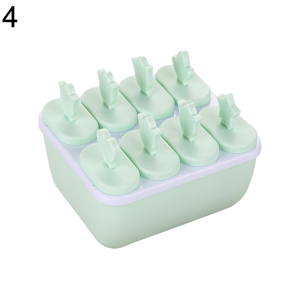 Plastic Popsicle Ice Cream Mold Maker Tray Cube DIY-Green