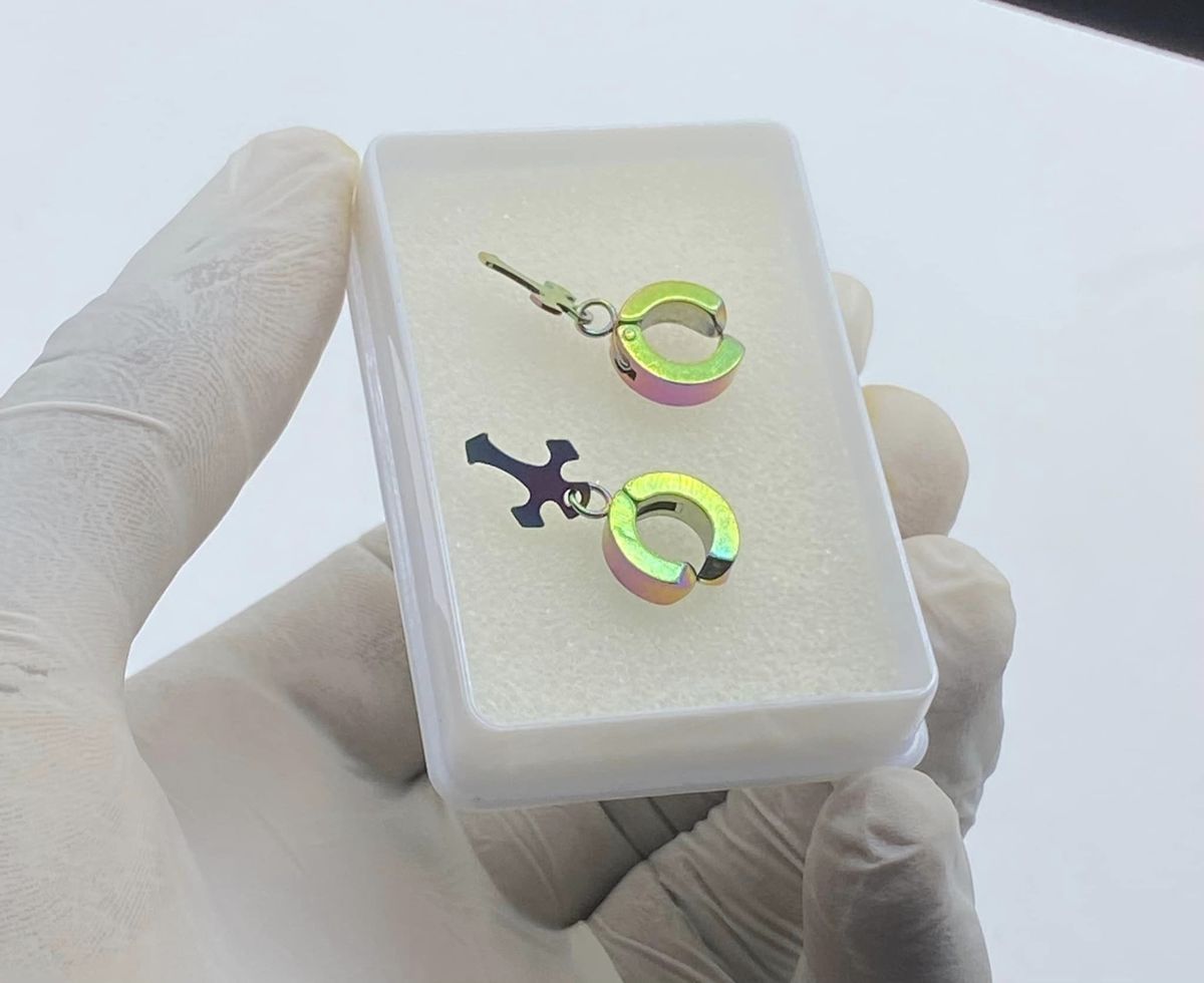 Magnetic Steel Multicolor Men's Stylish Earrings