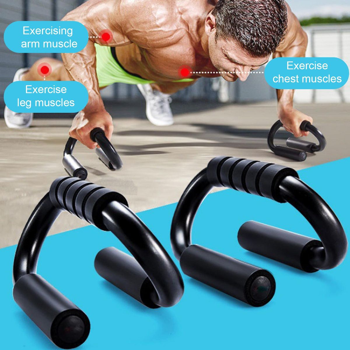 Push Up Handle Fitness Arm Muscles Push Up Stand Black