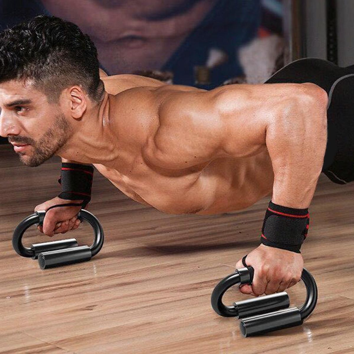 Push Up Handle Fitness Arm Muscles Push Up Stand Black