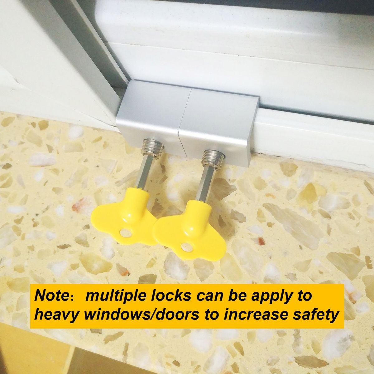 Adjustable Sliding Window Lock Aluminum Window Door Picture Frame Lock with Key for Home and Office