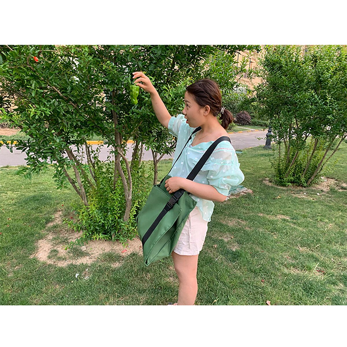 Fruit Picking Apron, Canvas Garden Fruit Picking Bag, Harvest Garden Apron With A Cross Strap To Release Your Hands, Vegetable Garden Picking Apron Can Load-Bearing 10KG Fruit