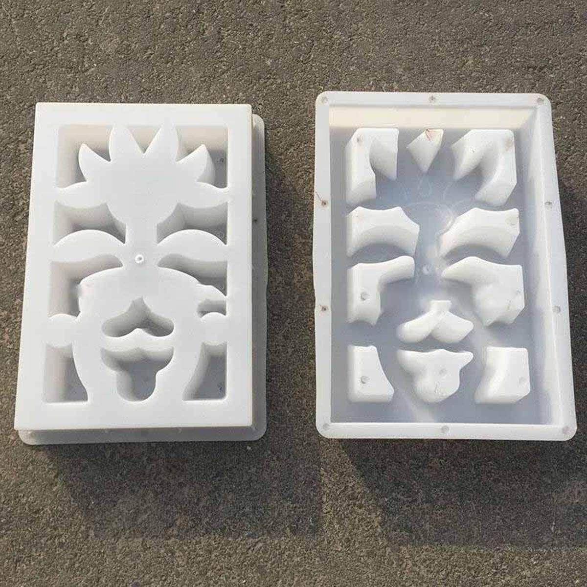 New Antique Window Flower Cemen Brick Plastic Mould Concrete Pool Fence 45*32cm