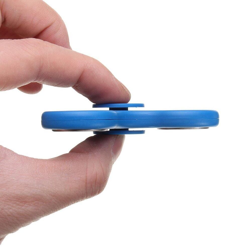 Hand Spinner Tri Fidget Ceramic Ball Desk Toy EDC Stocking Stuffer Kids Adult Blue Blue