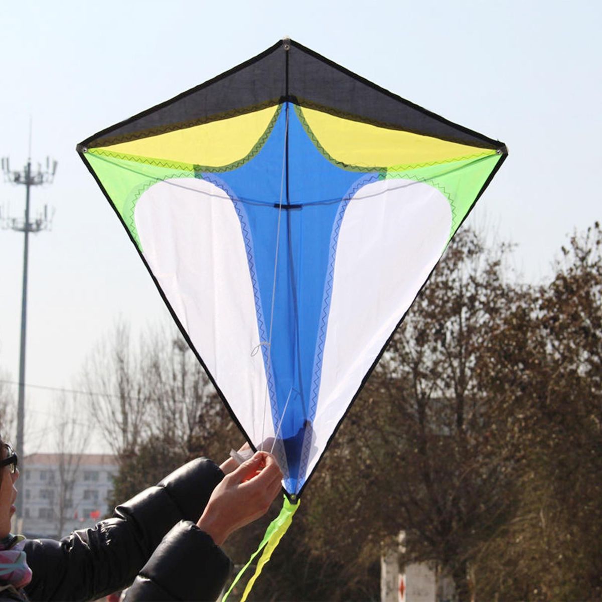 Rainbow Fly Kites With String Durable Rhombus Kite For