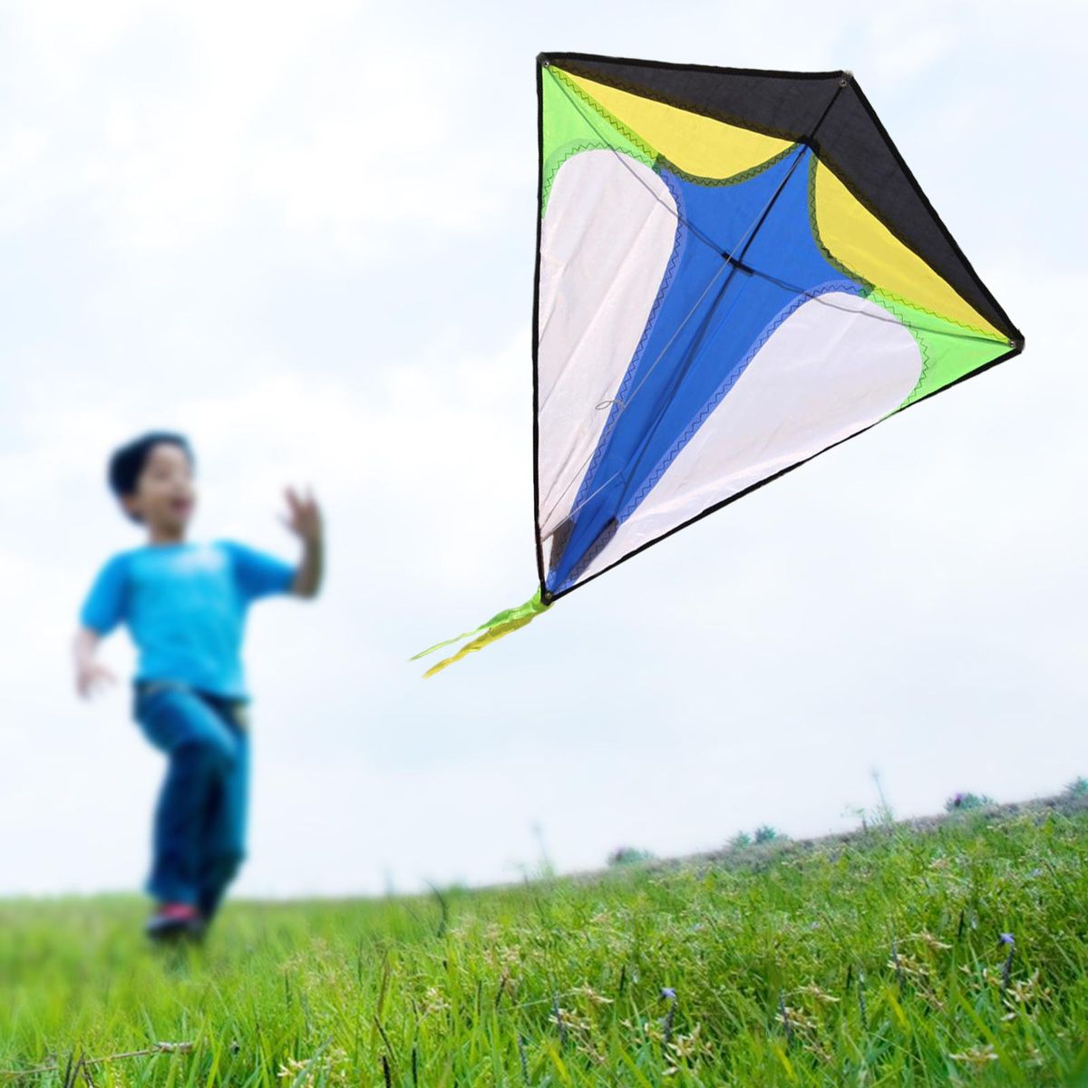 Rainbow Fly Kites With String Durable Rhombus Kite For