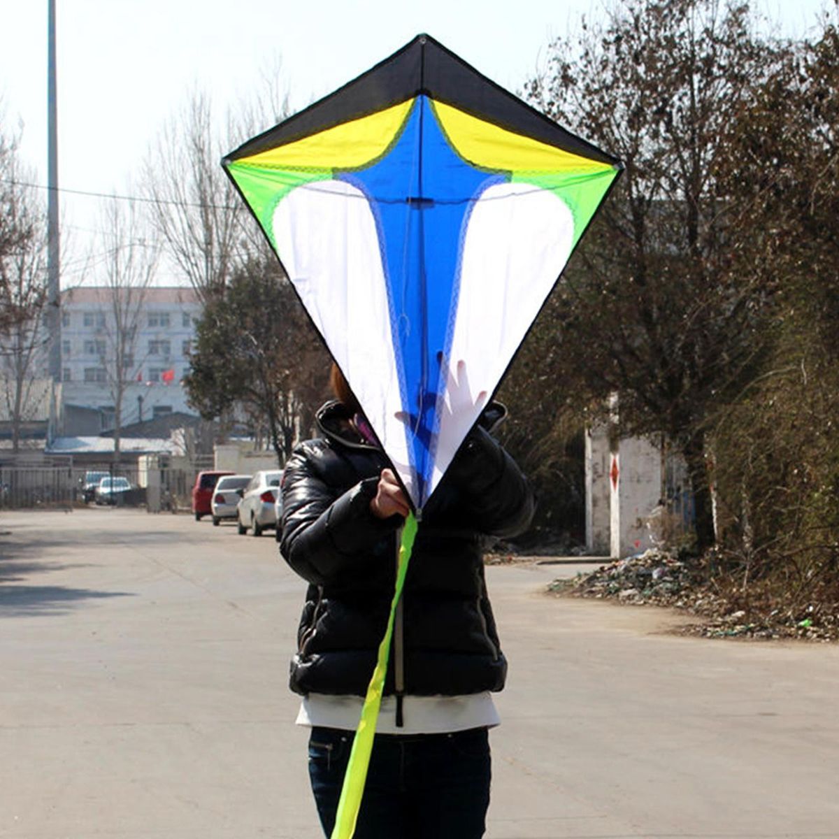 Rainbow Fly Kites With String Durable Rhombus Kite For