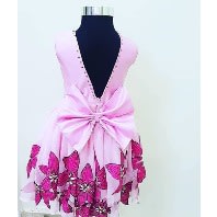 Girls Ankara Pattern Dress - Pink