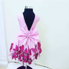 Girls Ankara Pattern Dress - Pink