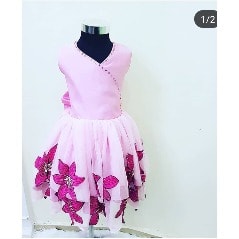 Girls Ankara Pattern Dress - Pink