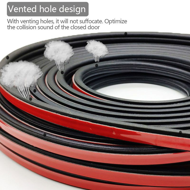 Car Door Seal Strip Rubber Soundproof Dustproof Sealing Sticker Weather Stripping Noise Reduction Universal For Full Car Body-Fillers, Adhesives