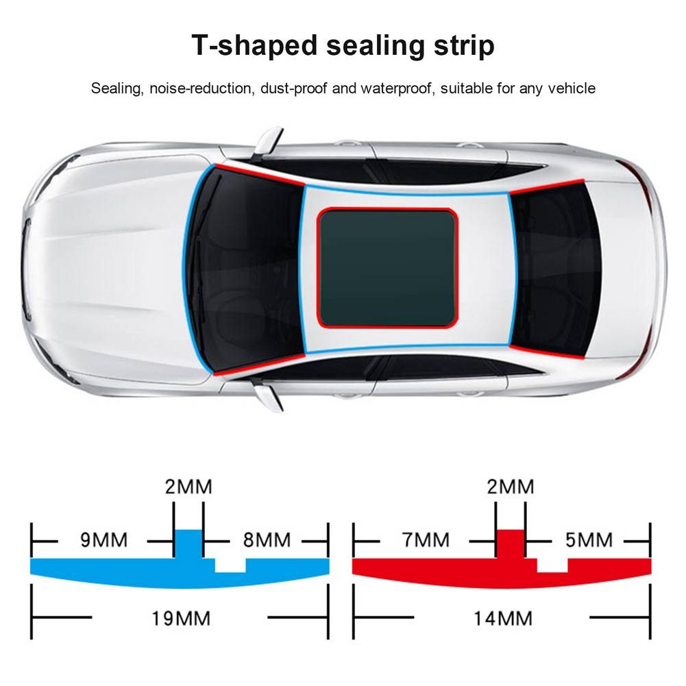 14/19mm Rubber Car Seals Edge Sealing Strips Auto Roof Windshield Car Rubber Sealant Protector Seal Strip Window Seals For Auto-Fillers, Adhesives