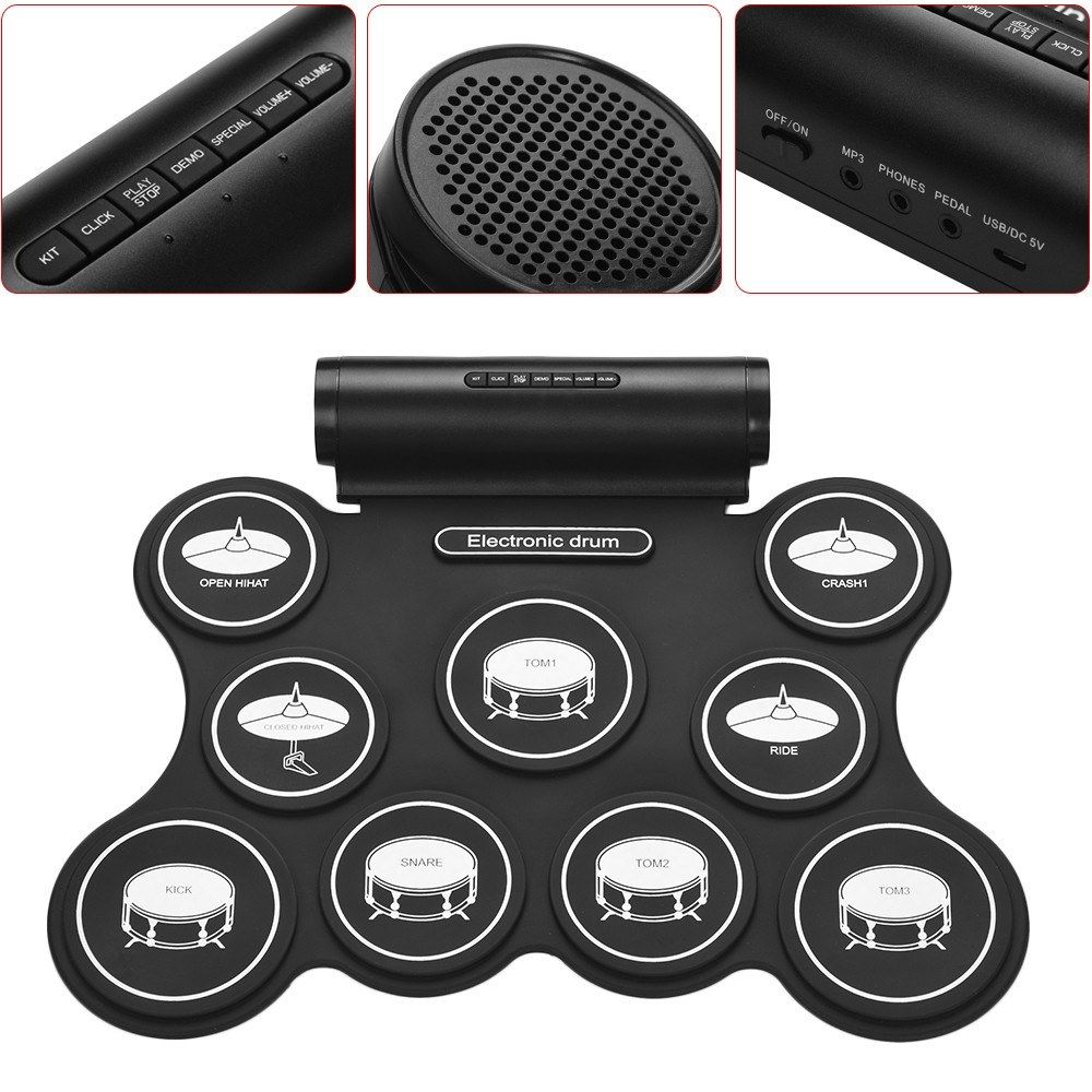 Portable Stereo Digital Electronic Roll Up Drum Kit 9