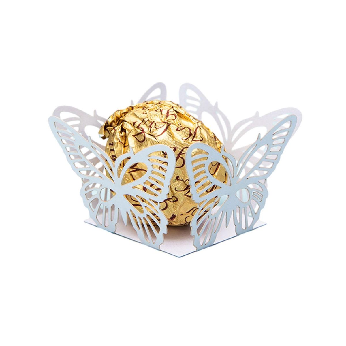 50Pcs Candy Storage Box Butterfly Shape Chocolate Biscuit Container Paper Box White