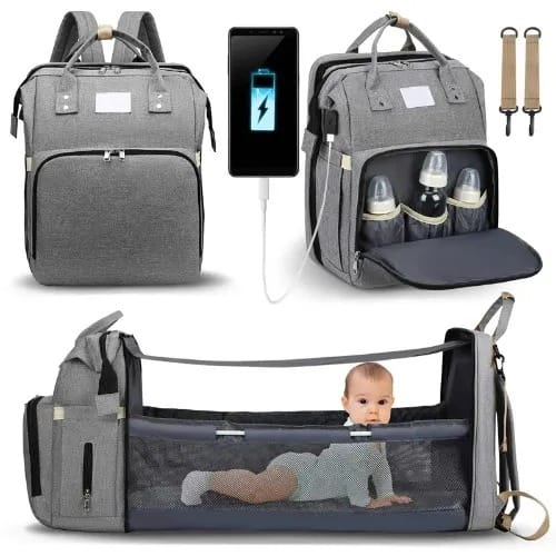 Foldable Baby Travel Diapers Bag With Bed-crib -20l Capacity
